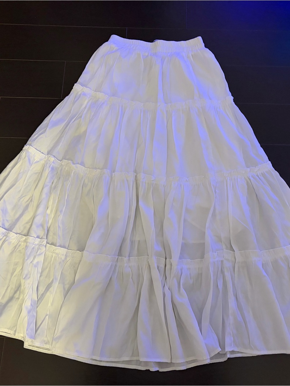 White Tiered Maxi Skirt - Women
